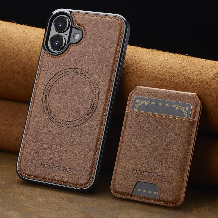 For iPhone 16 Plus LC.IMEEKE L3 Series Detachable RFID Card Bag Magsafe Phone Case
