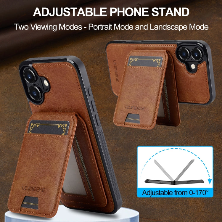 For iPhone 16 Plus LC.IMEEKE L3 Series Detachable RFID Card Bag Magsafe Phone Case