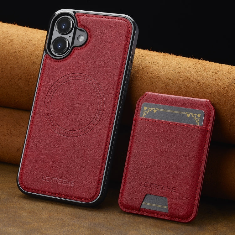 For iPhone 16 Plus LC.IMEEKE L3 Series Detachable RFID Card Bag Magsafe Phone Case