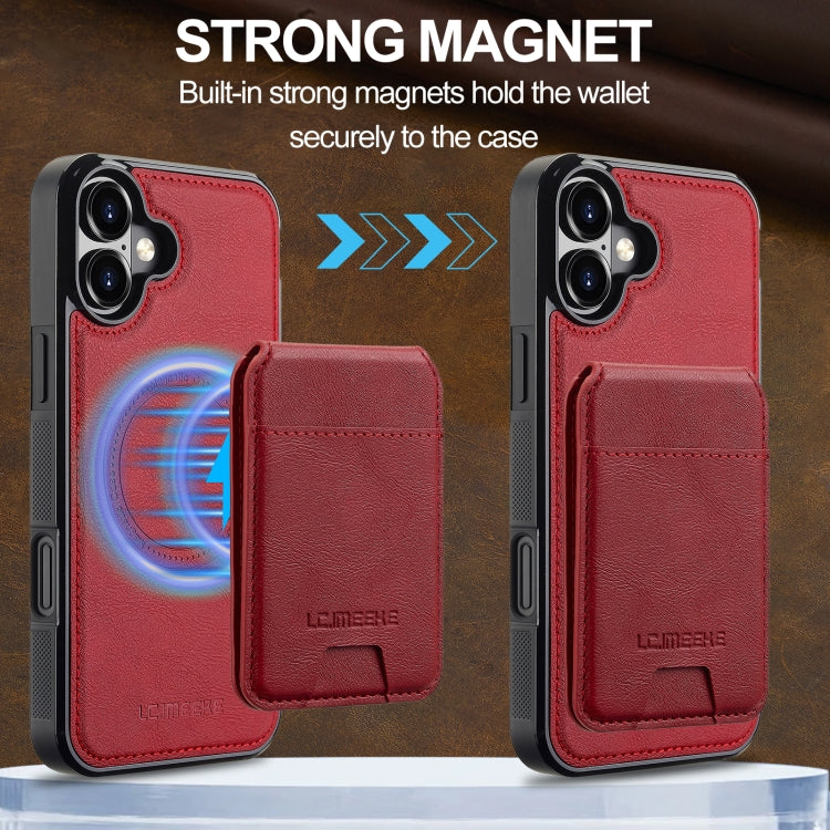 For iPhone 16 Plus LC.IMEEKE L3 Series Detachable RFID Card Bag Magsafe Phone Case