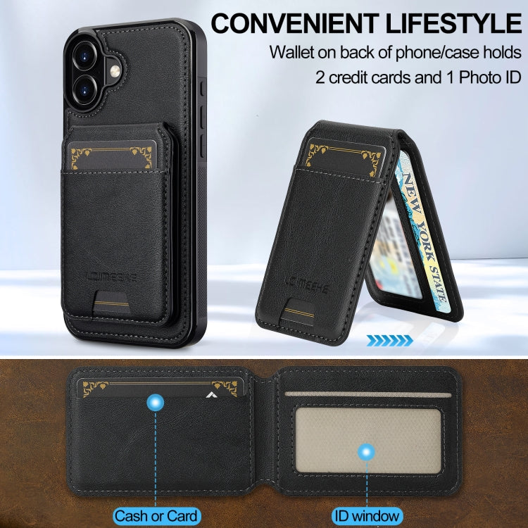 For iPhone 16 LC.IMEEKE L3 Series Detachable RFID Card Bag Magsafe Phone Case