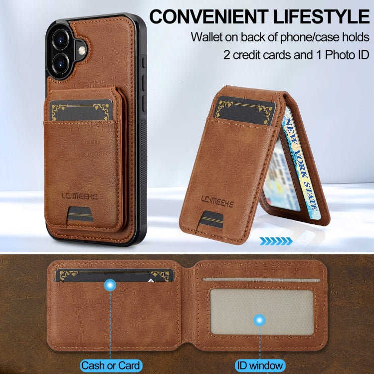 For iPhone 16 LC.IMEEKE L3 Series Detachable RFID Card Bag Magsafe Phone Case