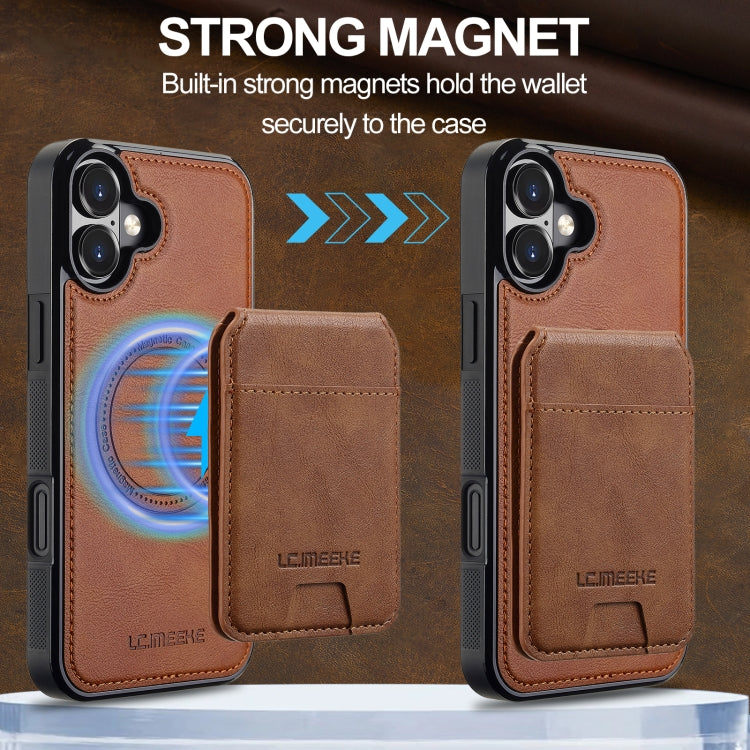 For iPhone 16 LC.IMEEKE L3 Series Detachable RFID Card Bag Magsafe Phone Case