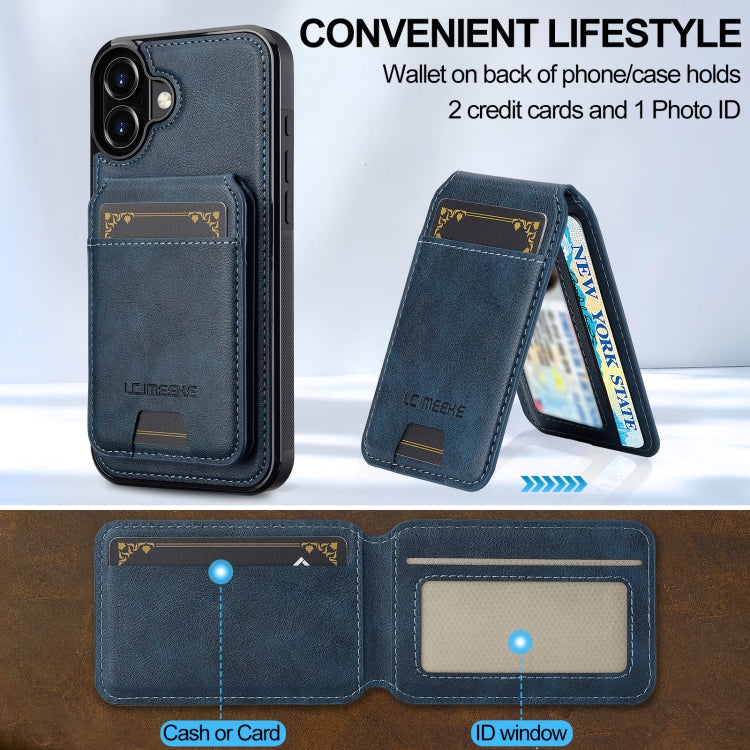 For iPhone 16 LC.IMEEKE L3 Series Detachable RFID Card Bag Magsafe Phone Case