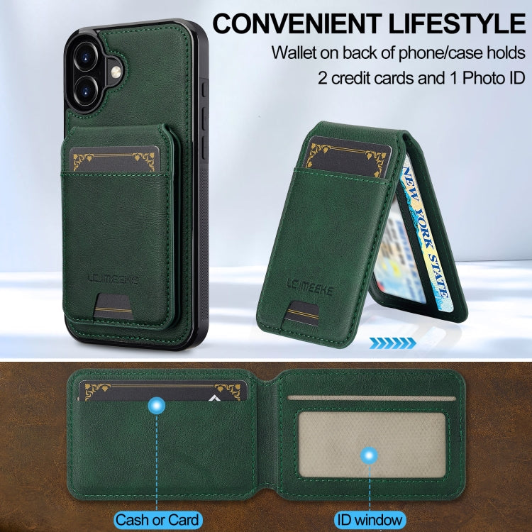 For iPhone 16 LC.IMEEKE L3 Series Detachable RFID Card Bag Magsafe Phone Case
