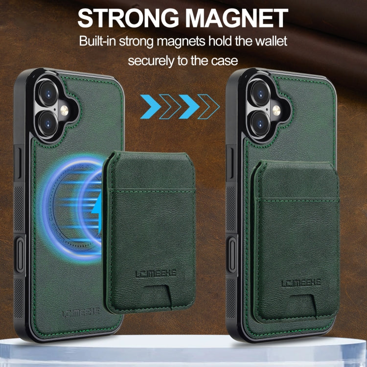 For iPhone 16 LC.IMEEKE L3 Series Detachable RFID Card Bag Magsafe Phone Case