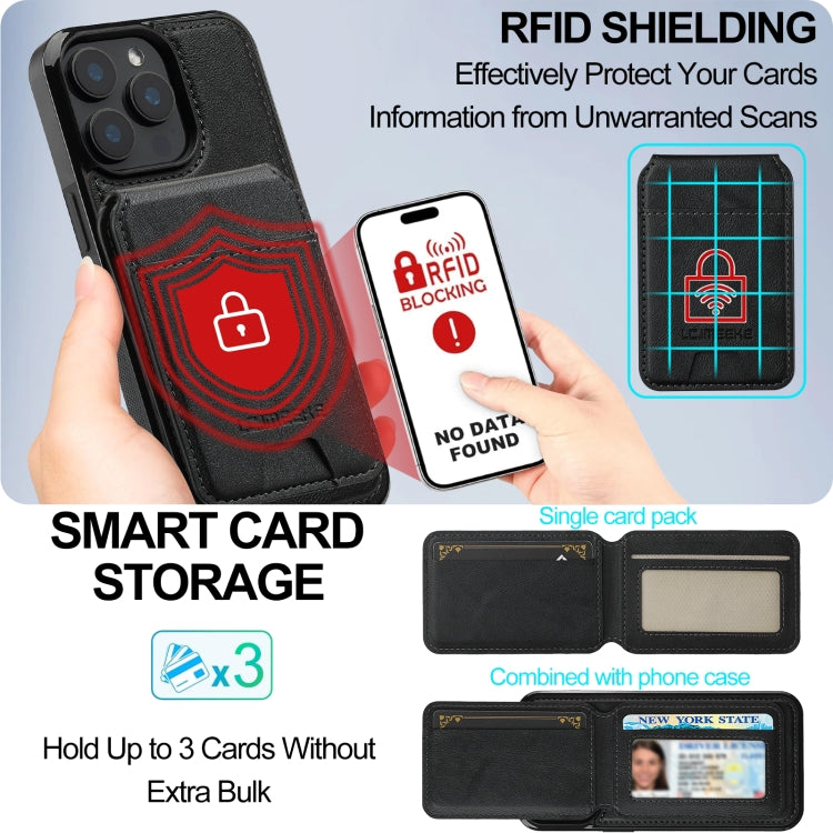 For iPhone 15 Pro Max LC.IMEEKE L3 Series Detachable RFID Card Bag Magsafe Phone Case
