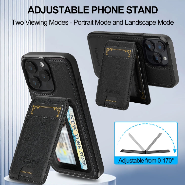 For iPhone 15 Pro Max LC.IMEEKE L3 Series Detachable RFID Card Bag Magsafe Phone Case