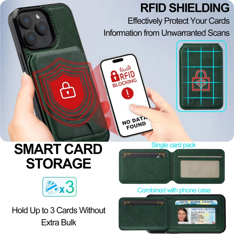 For iPhone 15 Pro Max LC.IMEEKE L3 Series Detachable RFID Card Bag Magsafe Phone Case