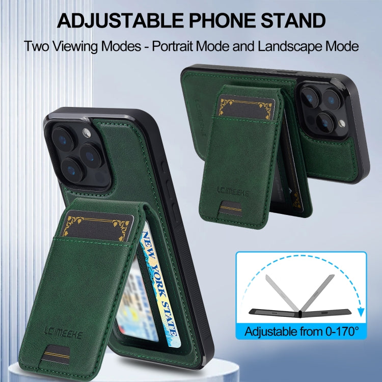 For iPhone 15 Pro Max LC.IMEEKE L3 Series Detachable RFID Card Bag Magsafe Phone Case