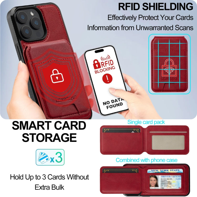 For iPhone 15 Pro Max LC.IMEEKE L3 Series Detachable RFID Card Bag Magsafe Phone Case