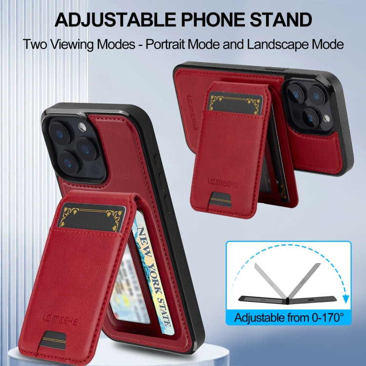 For iPhone 15 Pro Max LC.IMEEKE L3 Series Detachable RFID Card Bag Magsafe Phone Case