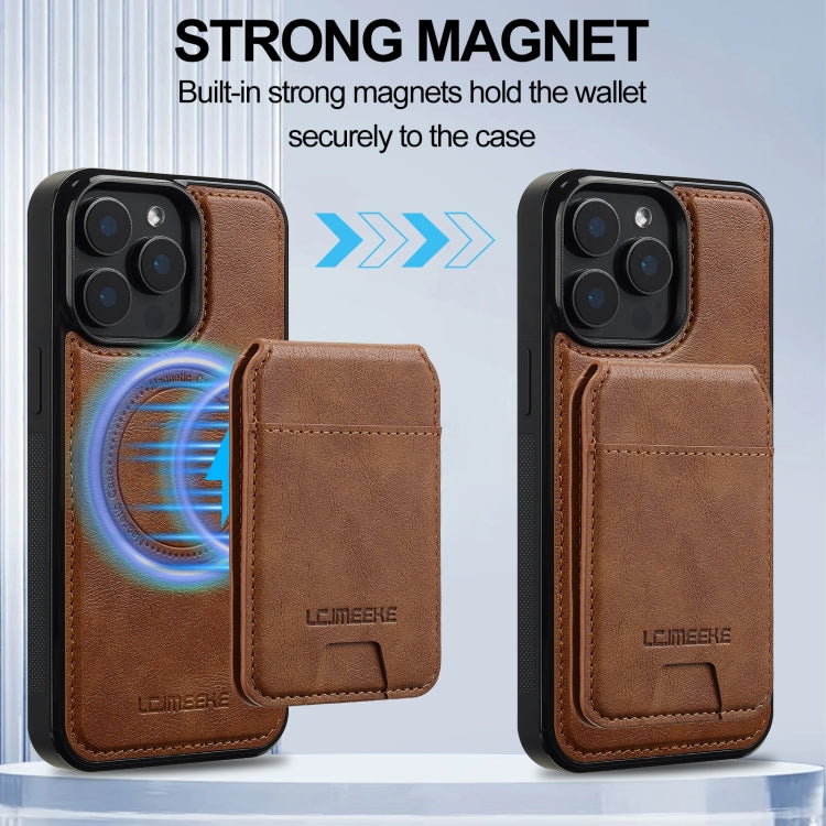 For iPhone 15 Pro LC.IMEEKE L3 Series Detachable RFID Card Bag Magsafe Phone Case