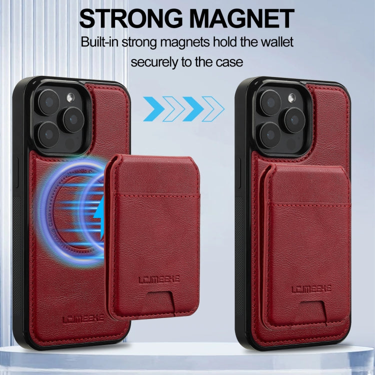 For iPhone 15 Pro LC.IMEEKE L3 Series Detachable RFID Card Bag Magsafe Phone Case