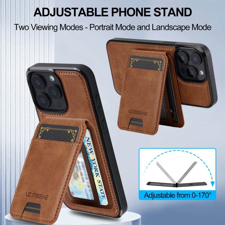 For iPhone 14 Pro Max LC.IMEEKE L3 Series Detachable RFID Card Bag Magsafe Phone Case