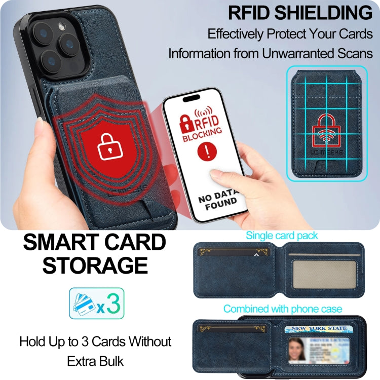 For iPhone 14 Pro Max LC.IMEEKE L3 Series Detachable RFID Card Bag Magsafe Phone Case