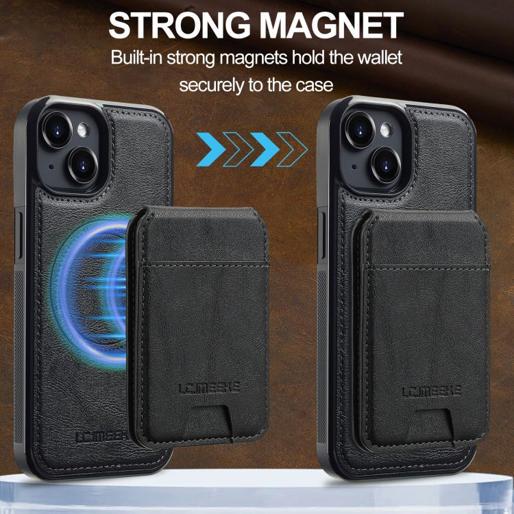 For iPhone 15 LC.IMEEKE L3 Series Detachable RFID Card Bag Magsafe Phone Case
