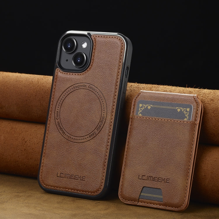 For iPhone 15 LC.IMEEKE L3 Series Detachable RFID Card Bag Magsafe Phone Case