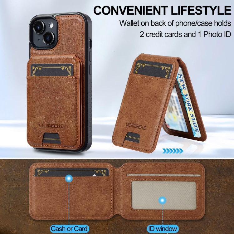 For iPhone 15 LC.IMEEKE L3 Series Detachable RFID Card Bag Magsafe Phone Case