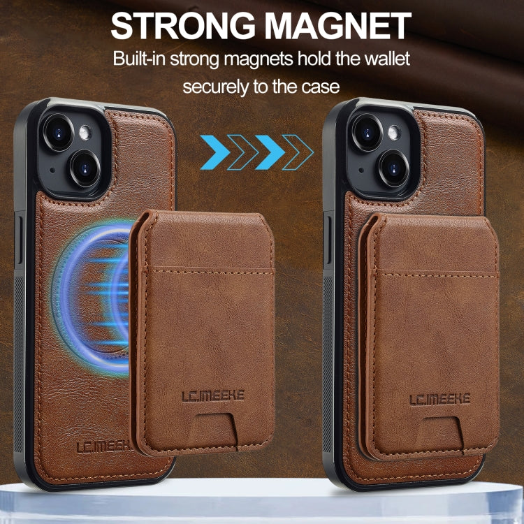 For iPhone 15 LC.IMEEKE L3 Series Detachable RFID Card Bag Magsafe Phone Case