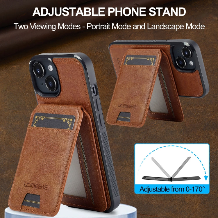 For iPhone 15 LC.IMEEKE L3 Series Detachable RFID Card Bag Magsafe Phone Case