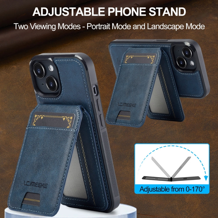 For iPhone 15 LC.IMEEKE L3 Series Detachable RFID Card Bag Magsafe Phone Case