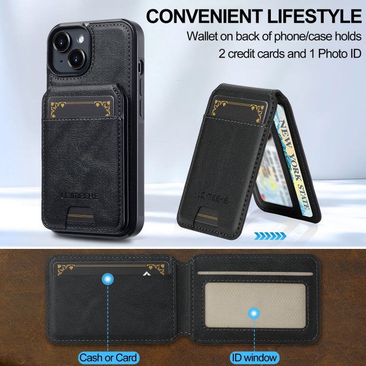 For iPhone 15 Plus / 14 Plus LC.IMEEKE L3 Series Detachable RFID Card Bag Magsafe Phone Case