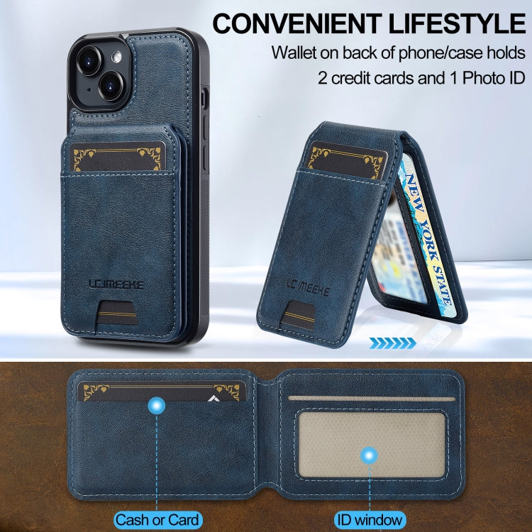 For iPhone 15 Plus / 14 Plus LC.IMEEKE L3 Series Detachable RFID Card Bag Magsafe Phone Case
