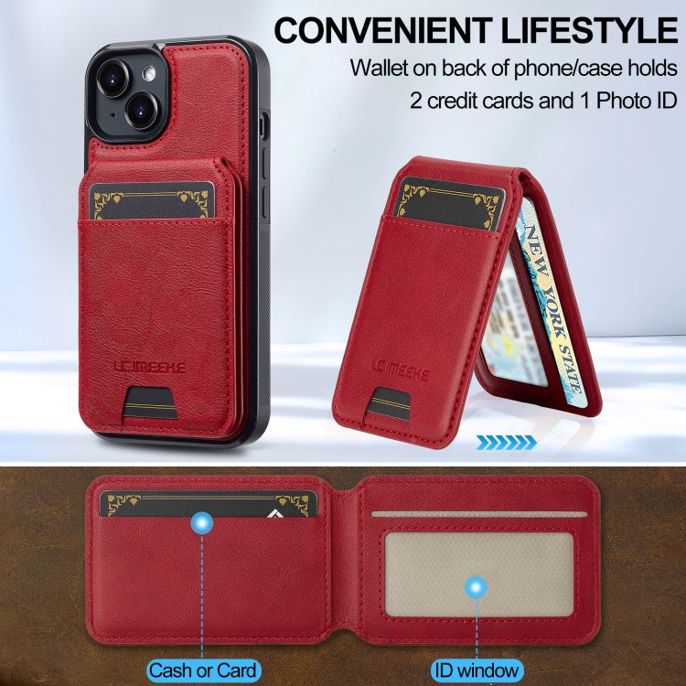 For iPhone 15 Plus / 14 Plus LC.IMEEKE L3 Series Detachable RFID Card Bag Magsafe Phone Case