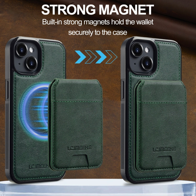 For iPhone 14 / 13 LC.IMEEKE L3 Series Detachable RFID Card Bag Magsafe Phone Case