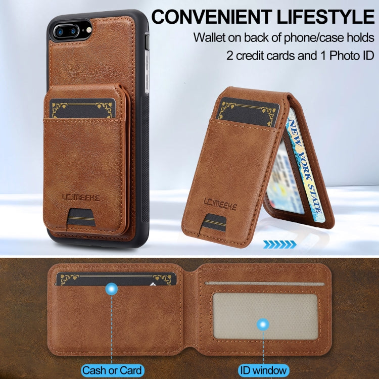 For iPhone 8 Plus / 7 Plus LC.IMEEKE L3 Series Detachable RFID Card Bag Magsafe Phone Case