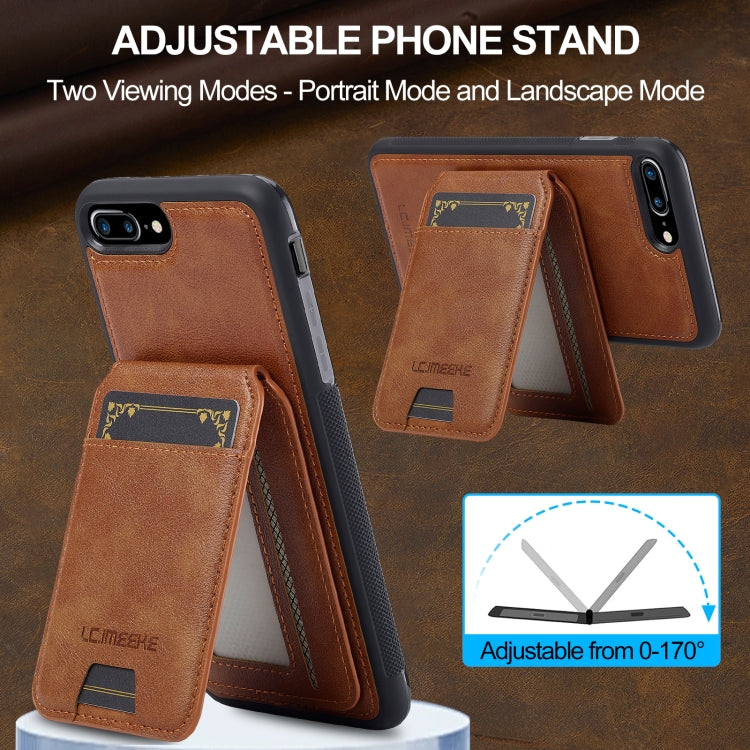 For iPhone 8 Plus / 7 Plus LC.IMEEKE L3 Series Detachable RFID Card Bag Magsafe Phone Case