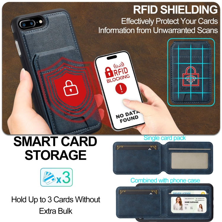 For iPhone 8 Plus / 7 Plus LC.IMEEKE L3 Series Detachable RFID Card Bag Magsafe Phone Case