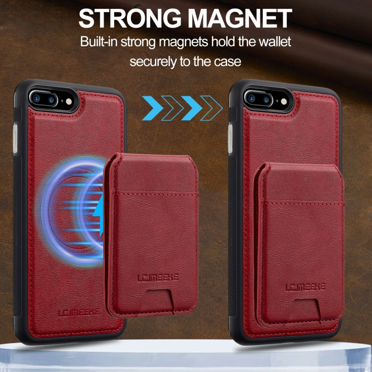 For iPhone 8 Plus / 7 Plus LC.IMEEKE L3 Series Detachable RFID Card Bag Magsafe Phone Case