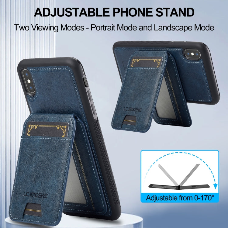 For iPhone XS / X LC.IMEEKE L3 Series Detachable RFID Card Bag Magsafe Phone Case