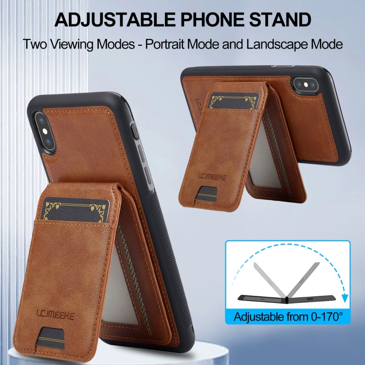 For iPhone XS Max LC.IMEEKE L3 Series Detachable RFID Card Bag Magsafe Phone Case