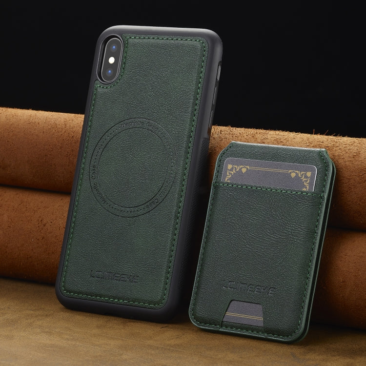 For iPhone XS Max LC.IMEEKE L3 Series Detachable RFID Card Bag Magsafe Phone Case