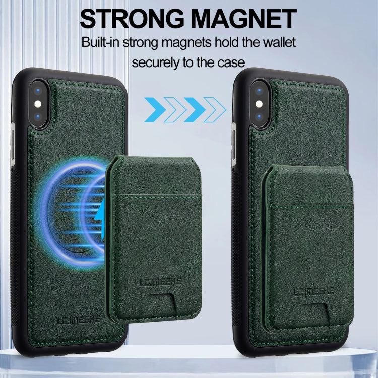 For iPhone XS Max LC.IMEEKE L3 Series Detachable RFID Card Bag Magsafe Phone Case