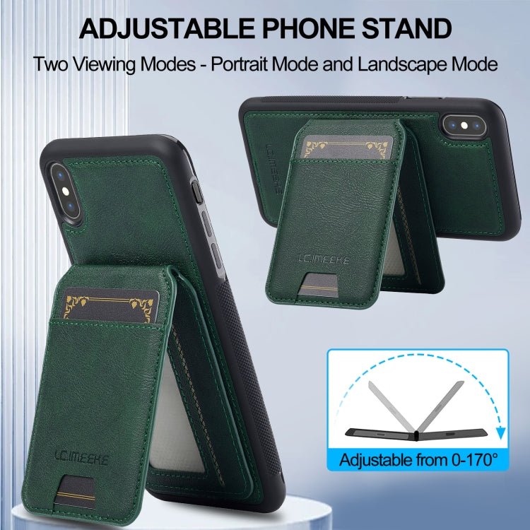 For iPhone XS Max LC.IMEEKE L3 Series Detachable RFID Card Bag Magsafe Phone Case