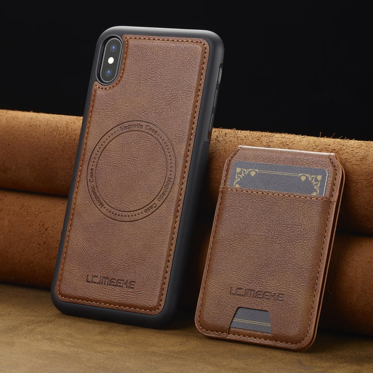 For iPhone XR LC.IMEEKE L3 Series Detachable RFID Card Bag Magsafe Phone Case
