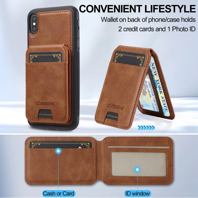 For iPhone XR LC.IMEEKE L3 Series Detachable RFID Card Bag Magsafe Phone Case