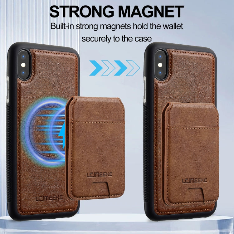 For iPhone XR LC.IMEEKE L3 Series Detachable RFID Card Bag Magsafe Phone Case