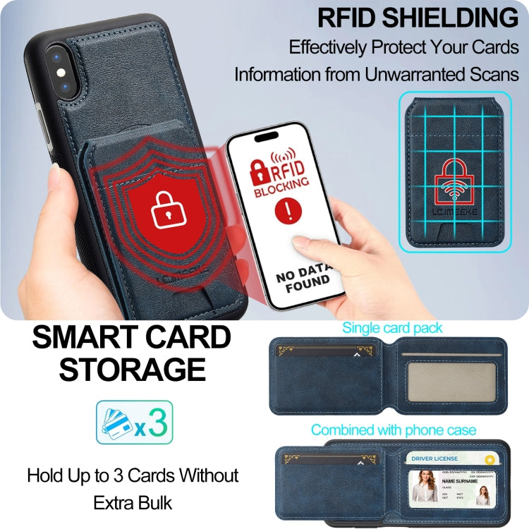 For iPhone XR LC.IMEEKE L3 Series Detachable RFID Card Bag Magsafe Phone Case