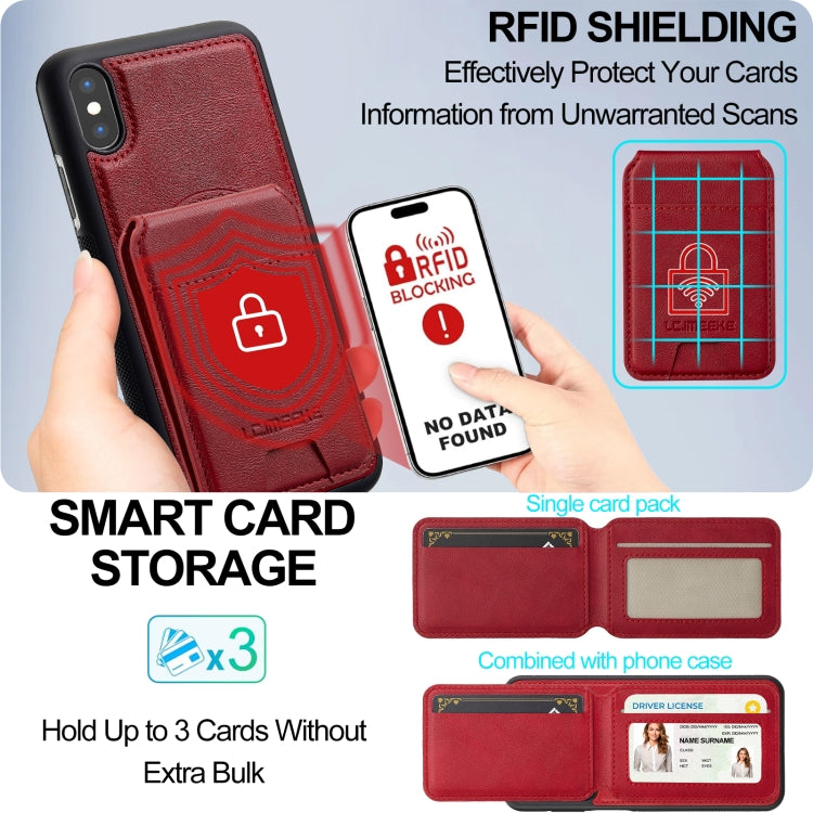 For iPhone XR LC.IMEEKE L3 Series Detachable RFID Card Bag Magsafe Phone Case