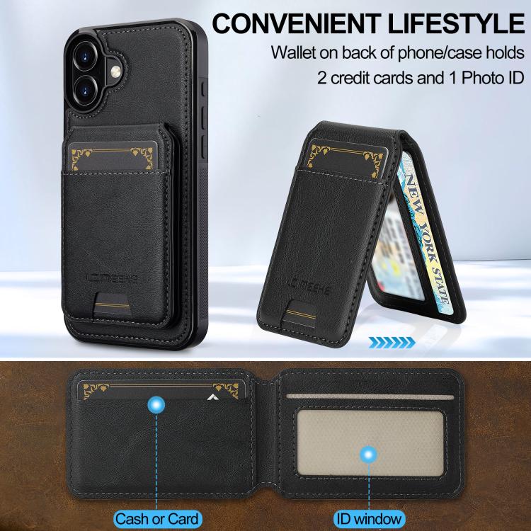 For iPhone 17 LC.IMEEKE L3 Series Detachable RFID Card Bag Magsafe Phone Case