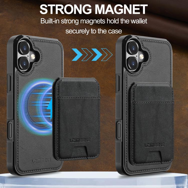 For iPhone 17 LC.IMEEKE L3 Series Detachable RFID Card Bag Magsafe Phone Case