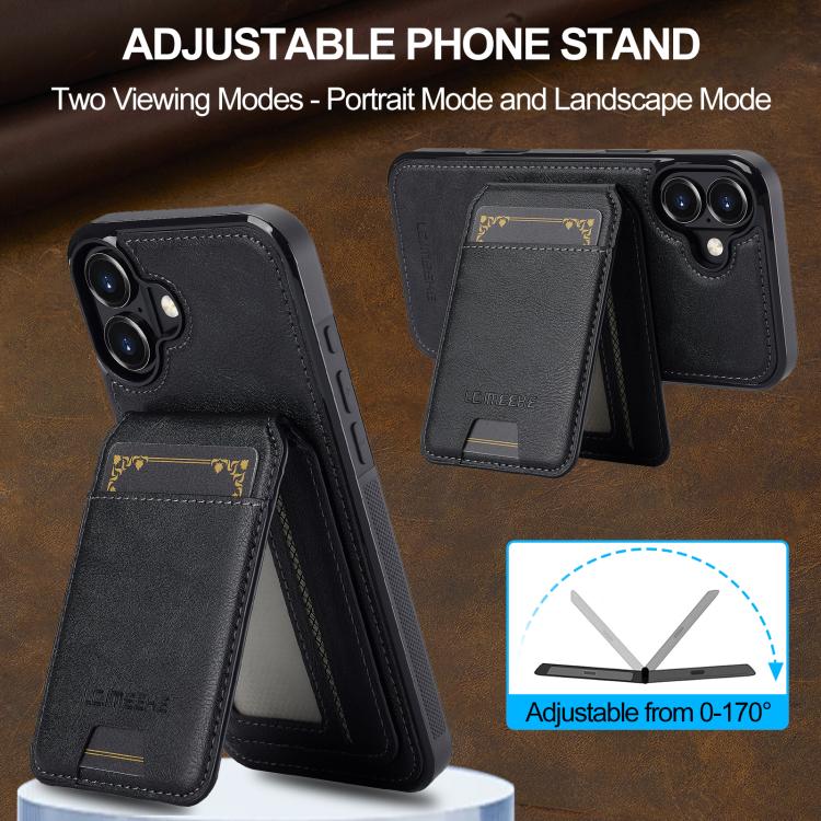 For iPhone 17 LC.IMEEKE L3 Series Detachable RFID Card Bag Magsafe Phone Case