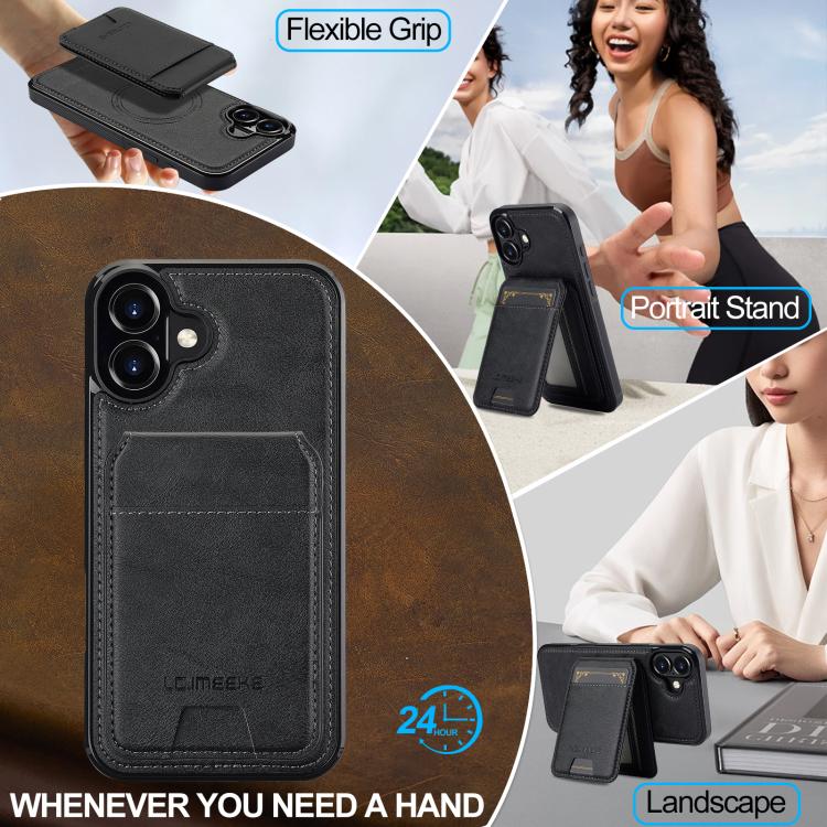 For iPhone 17 LC.IMEEKE L3 Series Detachable RFID Card Bag Magsafe Phone Case