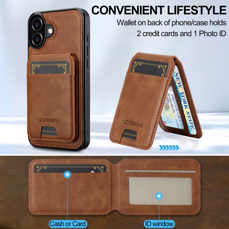 For iPhone 17 LC.IMEEKE L3 Series Detachable RFID Card Bag Magsafe Phone Case