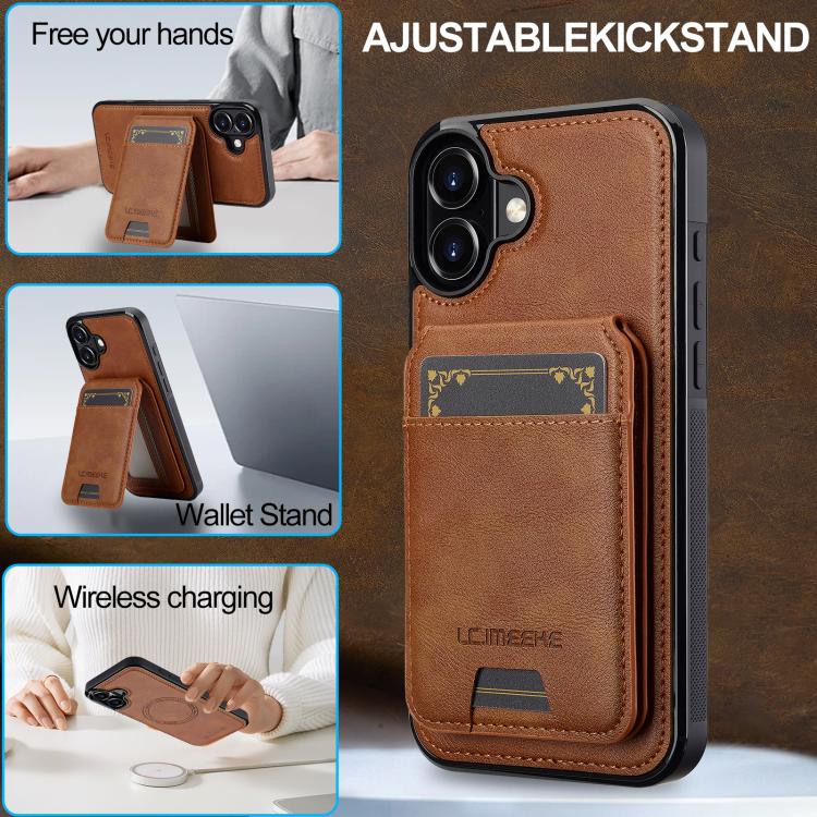 For iPhone 17 LC.IMEEKE L3 Series Detachable RFID Card Bag Magsafe Phone Case